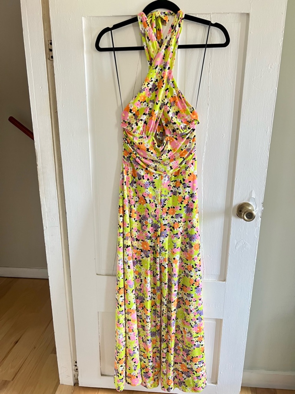 AFRM Neon Multi Floral Halter Jumpsuit